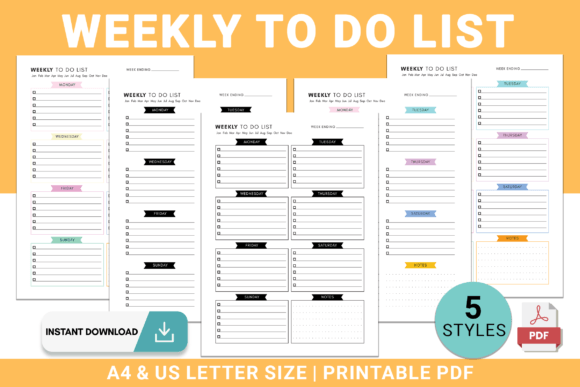 Download Weekly to-Do List Printable Template PDF - Printable template Collection