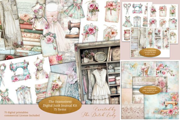 Download The Seamstress Big Junk Journal Kit - Journal kit Collection