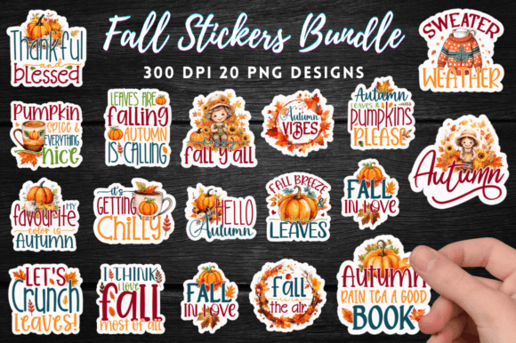 Download Fall Stickers Bundle, Autumn Stickers - Fall stickers Collection