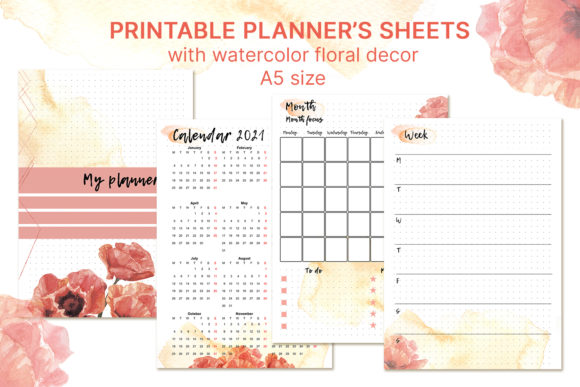 Download Printable Undated Planner's Sheets A5 - Undated planner Collection