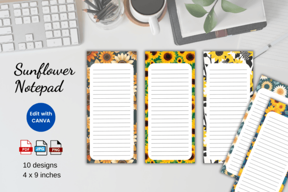 Download Sunflower Notepad Printable Template - Printable template Collection
