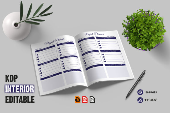 Download Daily Project Planner KDP Interior. - Daily project planner Collection