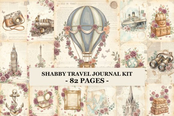 Download Shabby Travel Journal Kit - Journal kit Collection