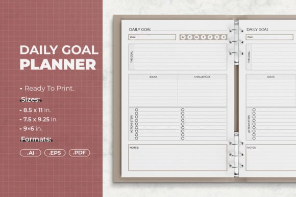 Download Daily Goal Planner | Printable Template - Printable template Collection