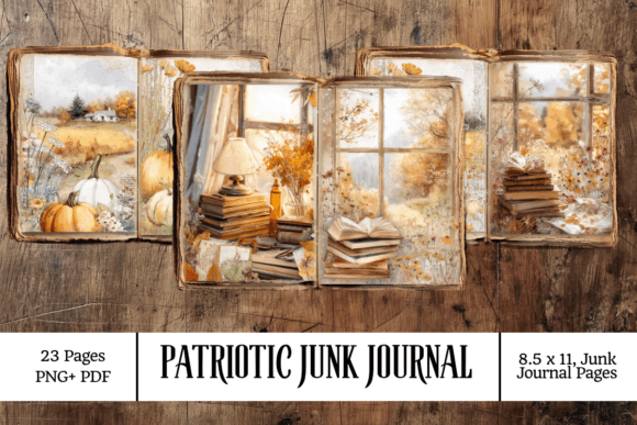 Download Bright Autumn Junk Journal Kit 23 Pages - Journal kit Collection