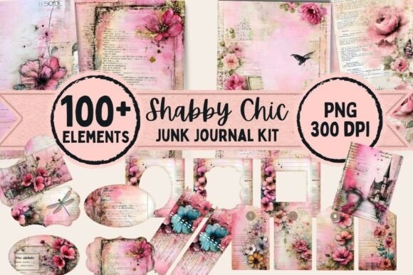 Download Vintage Shabby Chic Junk Journal Kit - Journal kit Collection