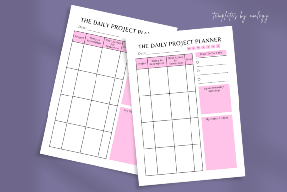 Download Daily Project Planner Printable Template - Daily project planner Collection