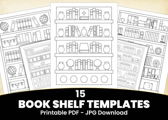Download 15 Bookshelf Printable Template Pages - Printable template Collection