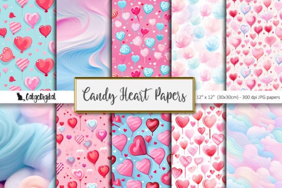 Download Candy Heart Scrapbooking Papers - Scrapbooking Collection
