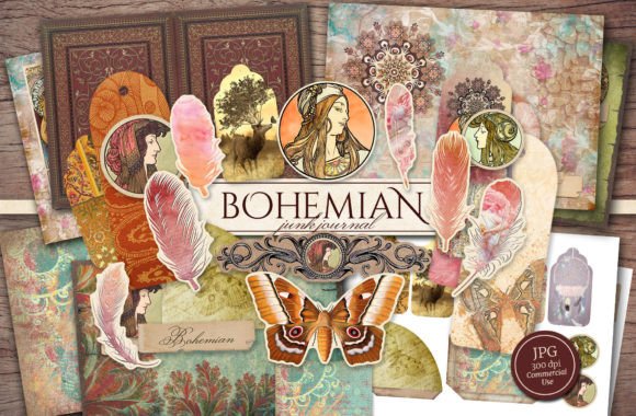 Download Bohemian Junk Journal Kit - Journal kit Collection