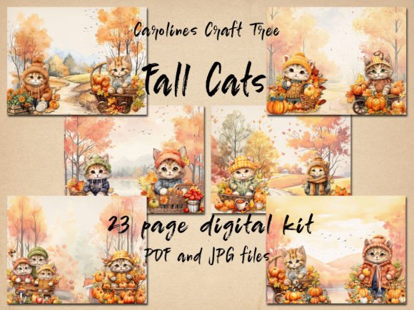 Download Fall Cats Journal Kit - Journal kit Collection